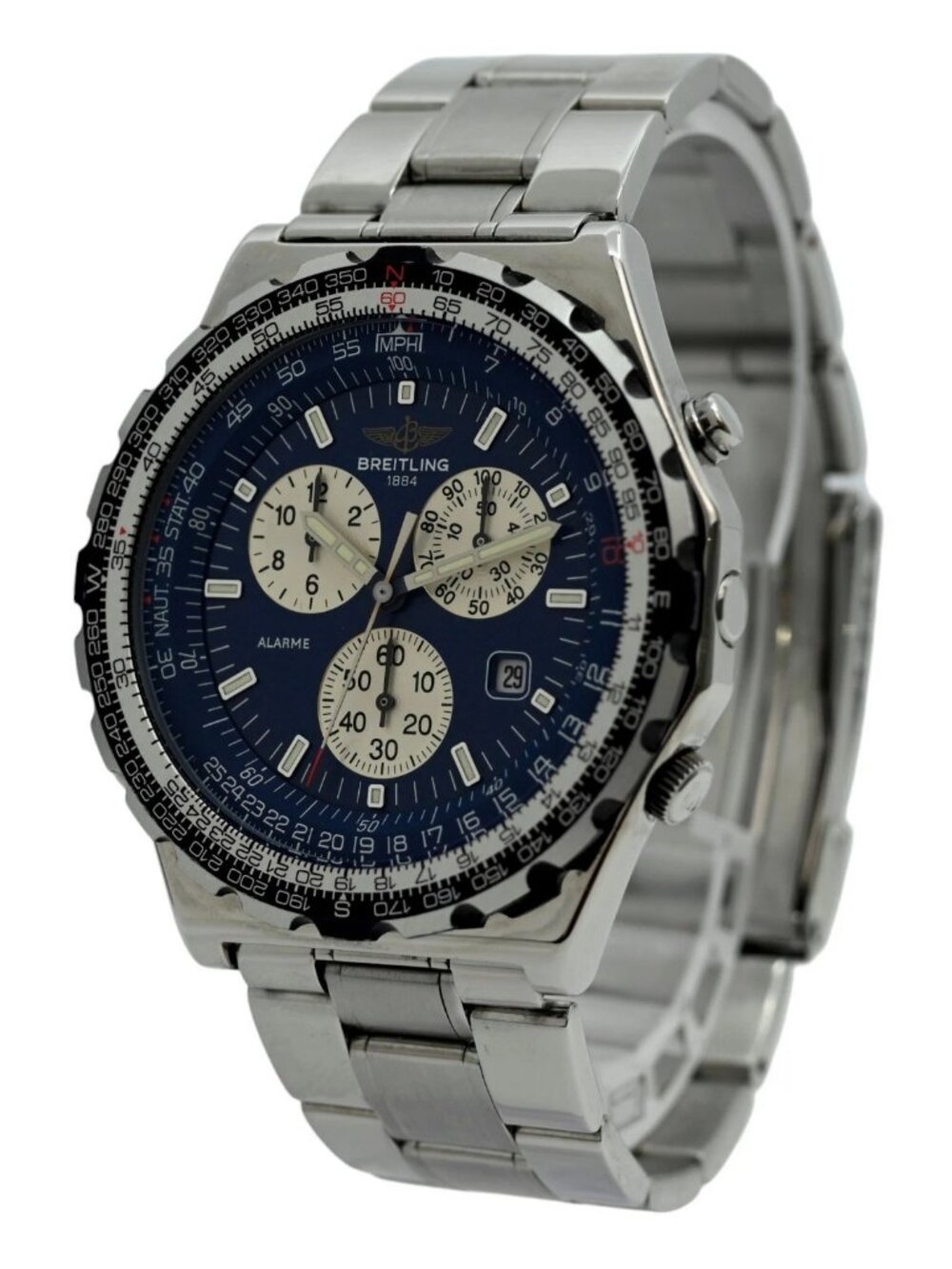 Breitling 42mm Men's Navitimer Jupiter Pilot Blue Dial Watch w/ B+P Ref: A59028!